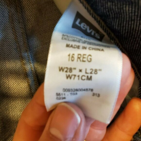 Levi's 511 Slim Boys Size 28x28 16 Regular Denim Blue Jeans - Picture 8 of 8
